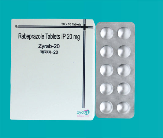 ZYRAB-20 TAB 
(ALU- ALU PACK) 20x10 ( Rabeprazole Sodium IP … 20 mg ) by Zydus