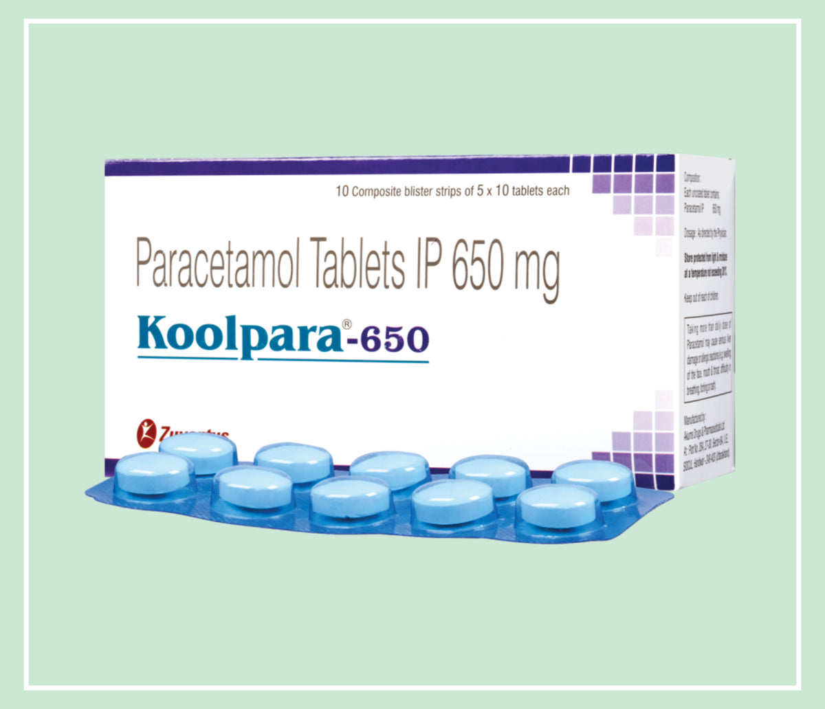 Koolpara - 650 Tablet (50X1X10 T) Paracetamol 650 Mg Tab By Zuventus