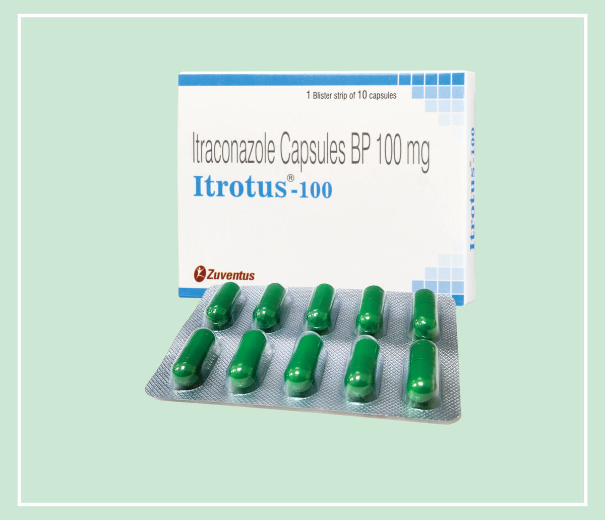 Itrotus 100 Capsule (10X1X10 C) Itraconazole 100 Mg Cap By Zuventus