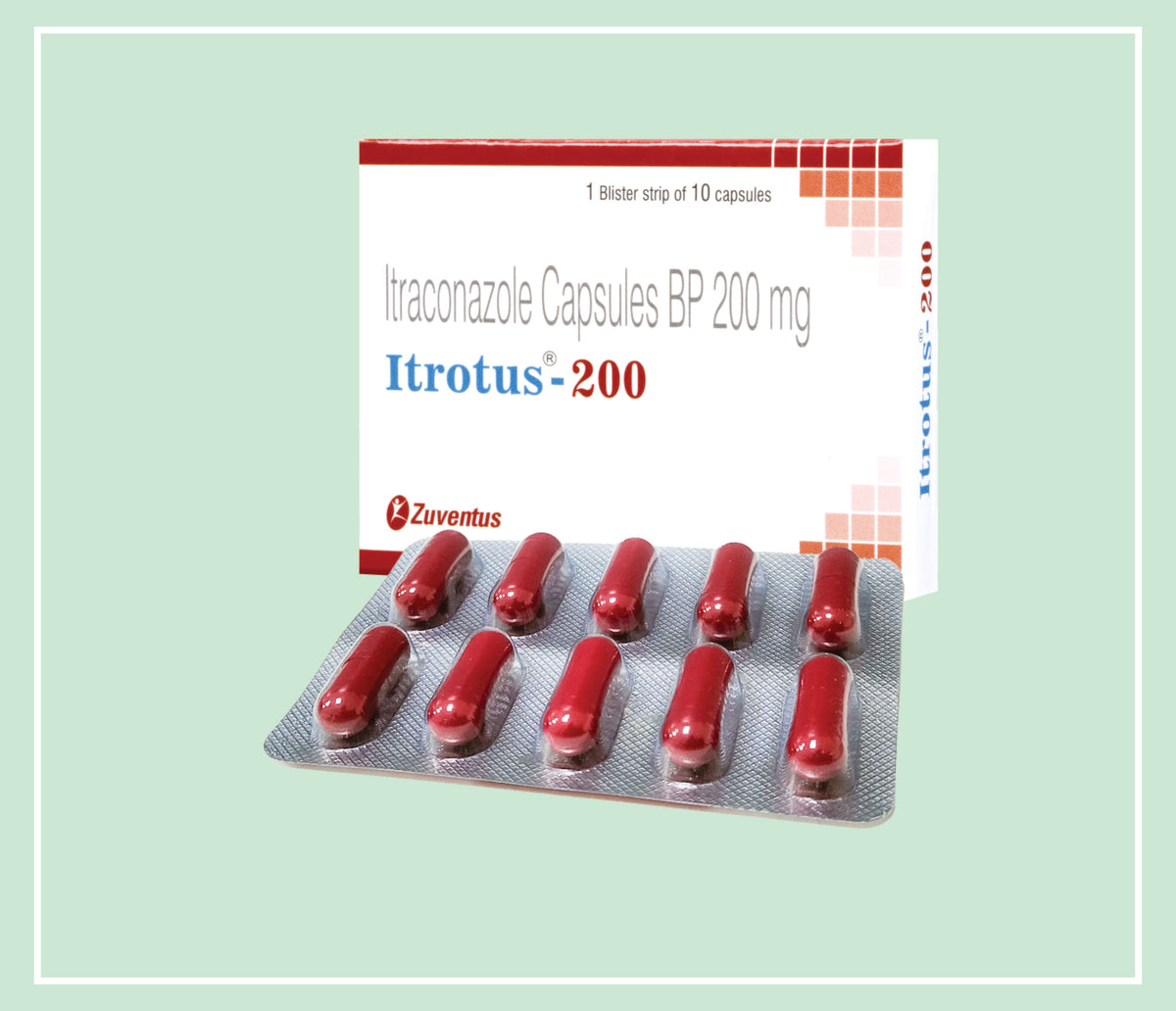 Itrotus 200 Capsule (10X1X10 C) Itraconazole 200 Mg Cap By Zuventus