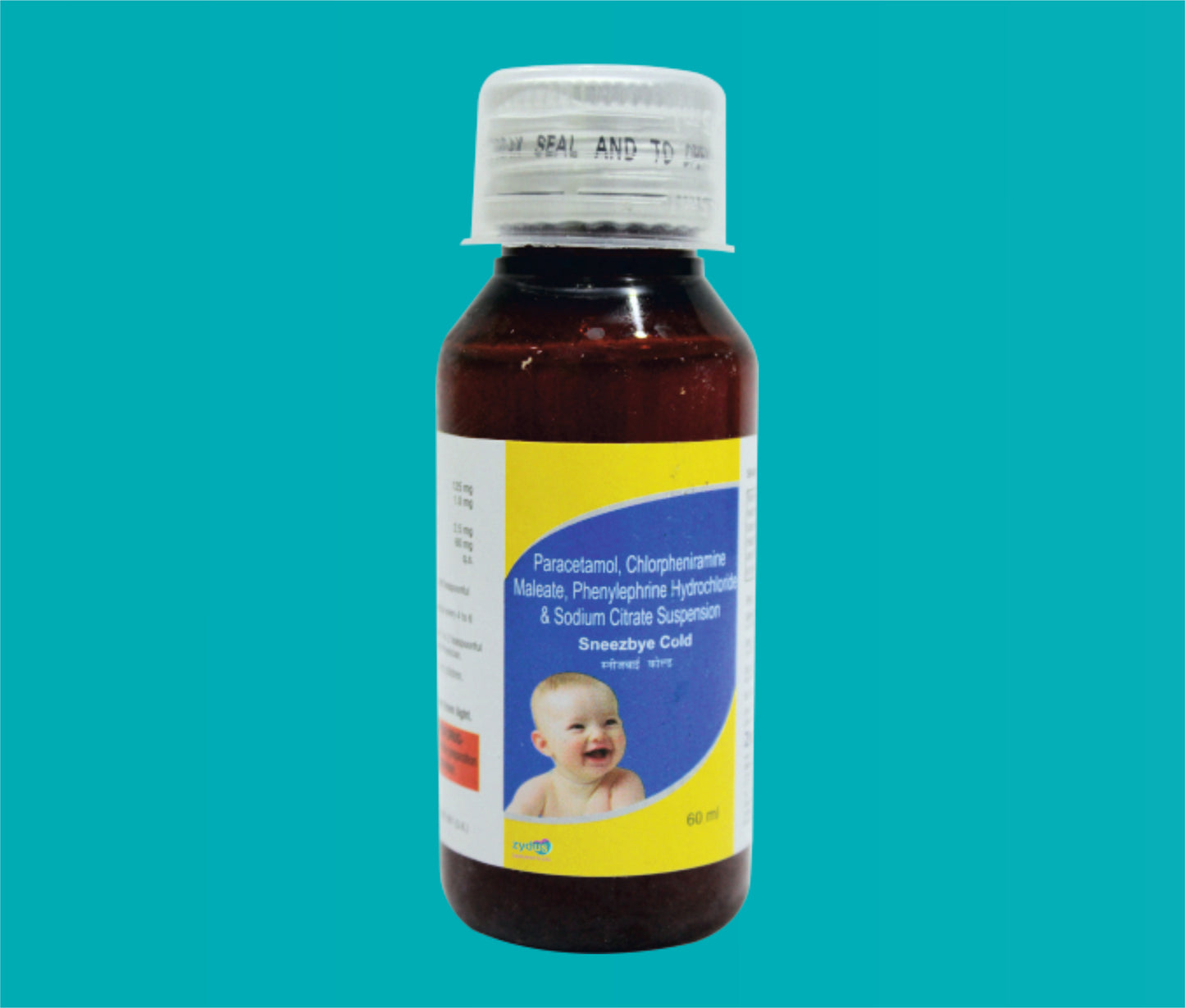 Sneezbye cold Susp. 60ml. Paracetamol 125 Mg + Chlorpheniramine Maleate 1 Mg + Phenylephrine Hydrochloride 2.5 Mg + Sodium Citrate 60 Mg by zydus