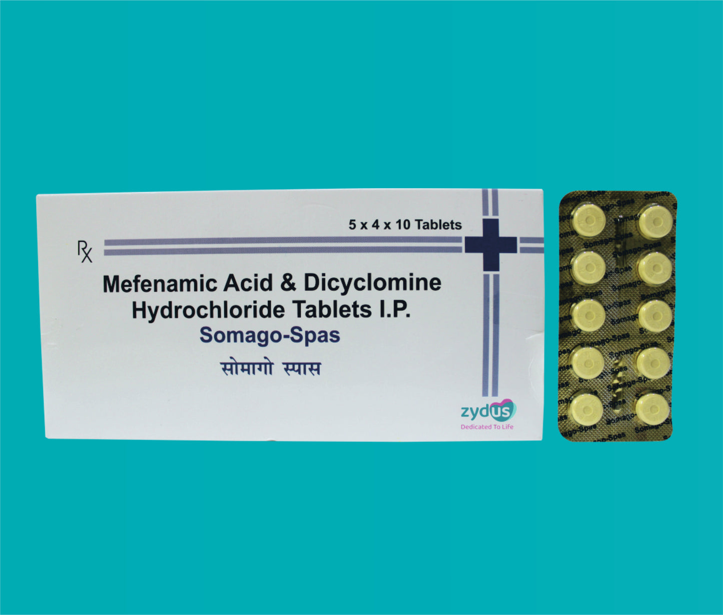 Somago Spas Tab 20x10 Mefenamic Acid 250 Mg + Dicyclomine Hcl 10 Mg by zydus