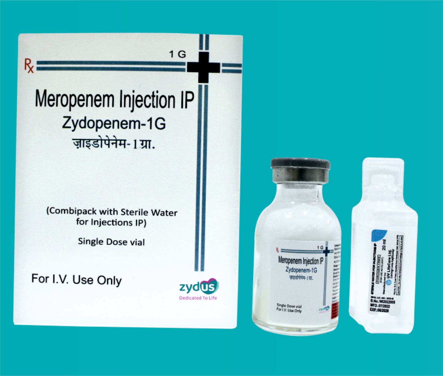 ZYDOPENEM INJECTION 1GM 1G.Vial Meropenem 1000 Mg by zydus