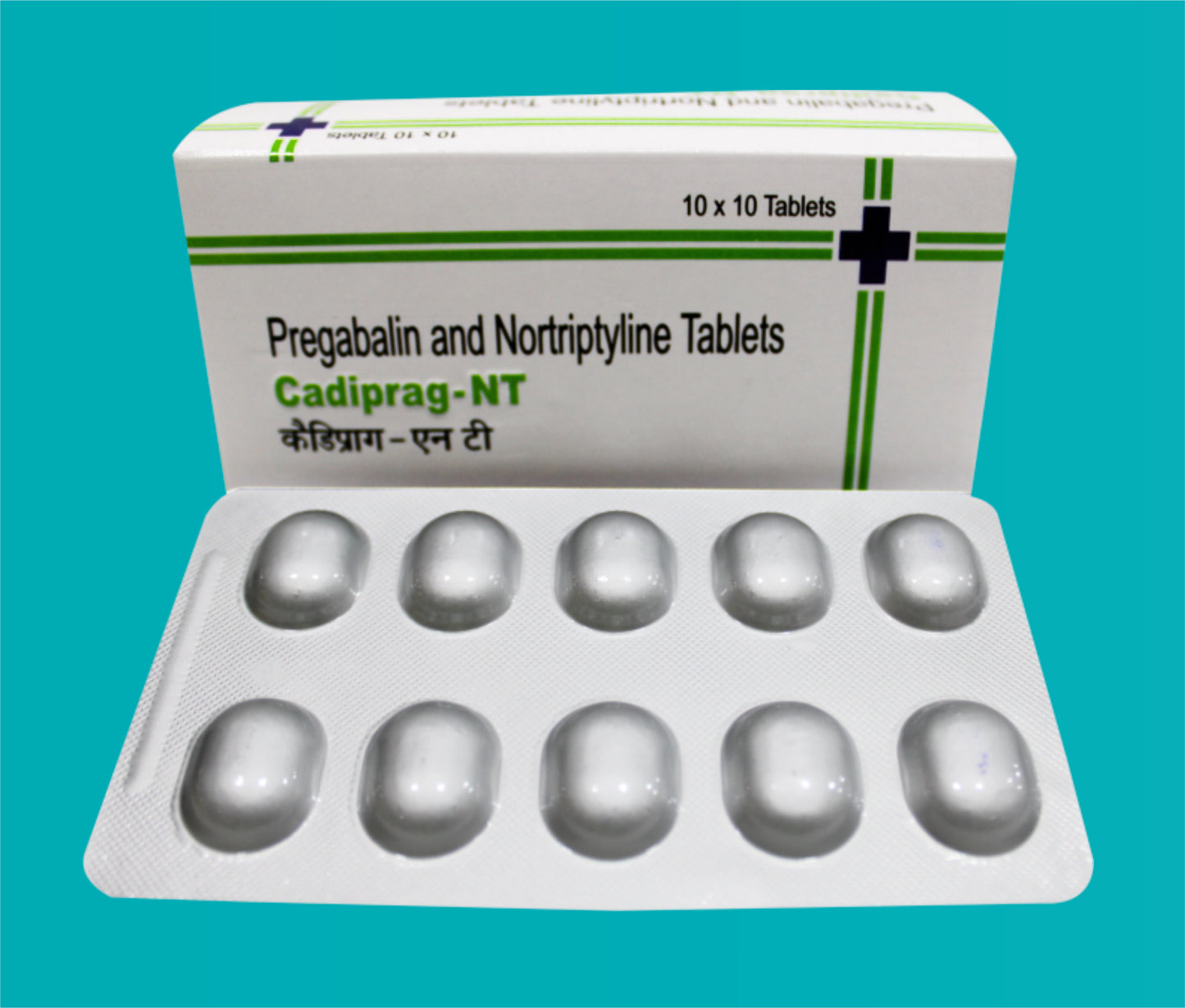 Cadiprag- NT Tabs. (Alu-Alu) 10X10 Pregabalin 75 Mg + Nortriptyline 10 Mg by zydus