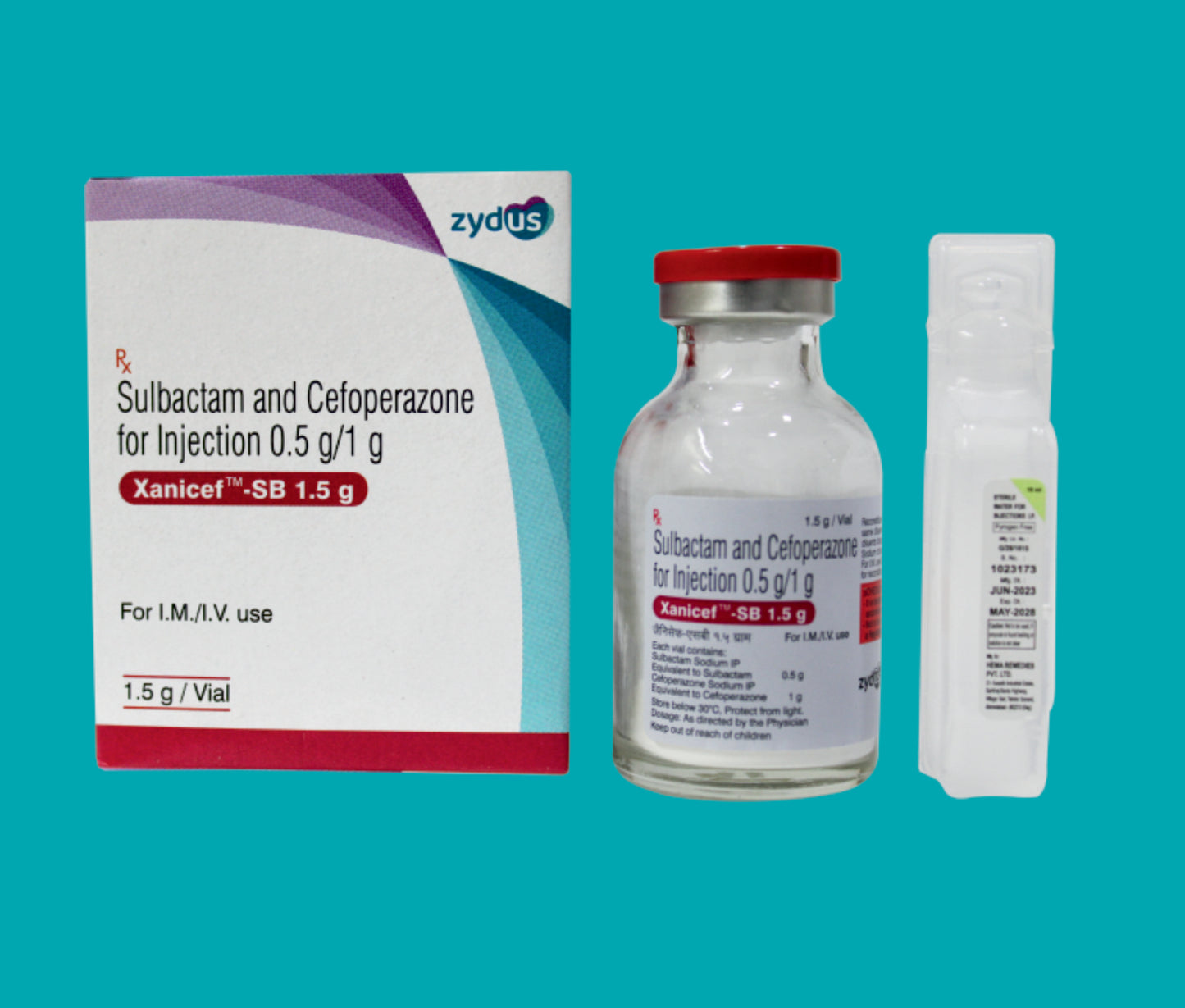 Xanicef-SB 1.5 gm Injection 1X1VIAL Cefoperazone 1000 Mg + Sulbactam 500 Mg by zydus