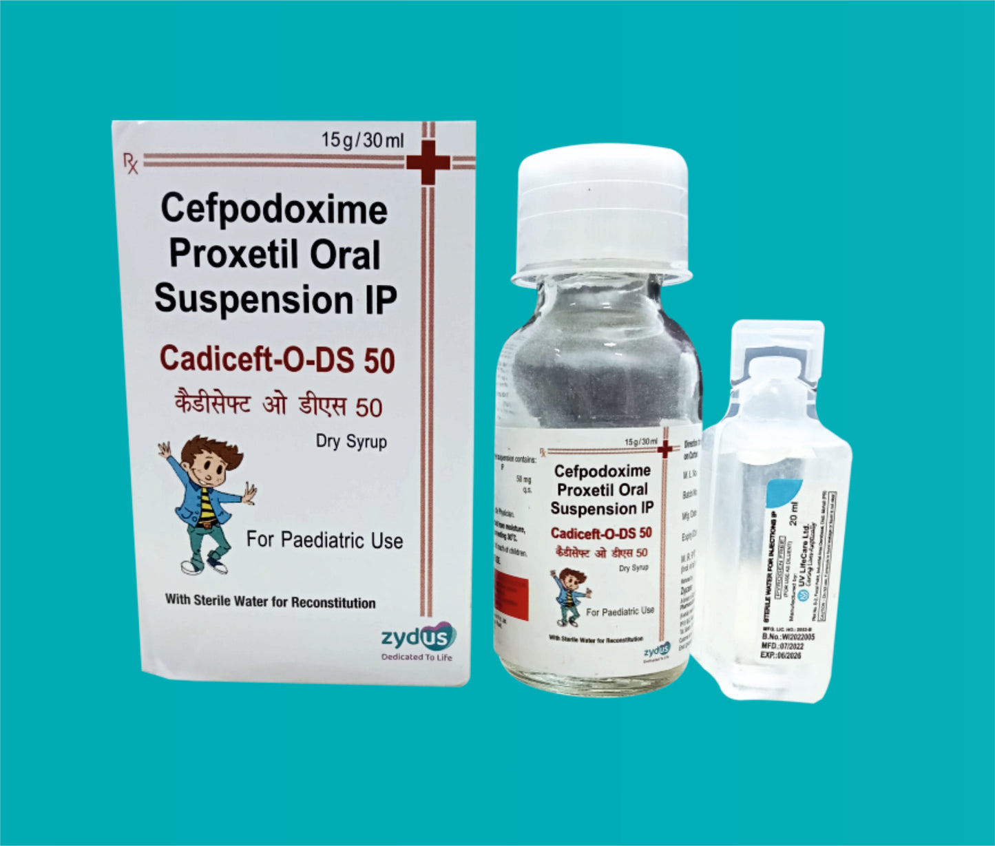 Cadiceft O DS 50 Glass
Bottle With Water 30ml Cefpodoxime 50 Mg by zydus