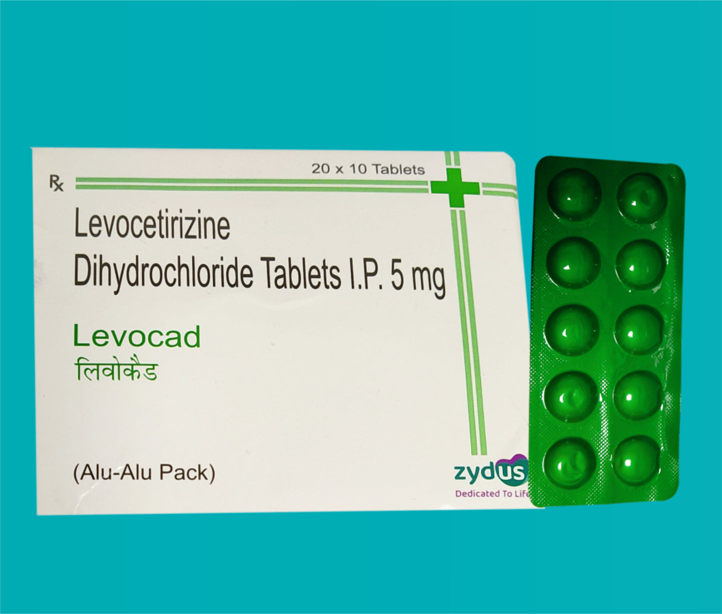 Levocad Tab
(Alu-Alu Green Colour) 20x10 Levocetirizine Dihydrochloride 5 Mg by zydus