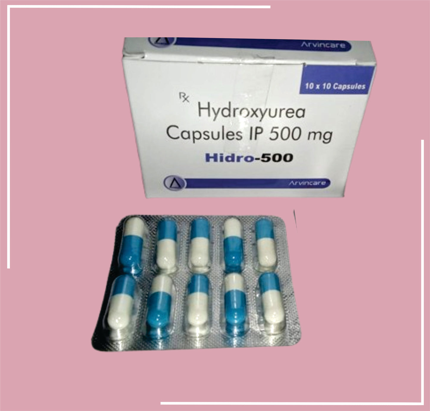 Hidro-500 Cap (Hydroxyurea) 10X10 Cap (Hydroxyurea 500 Mg Capsule by Arvincare