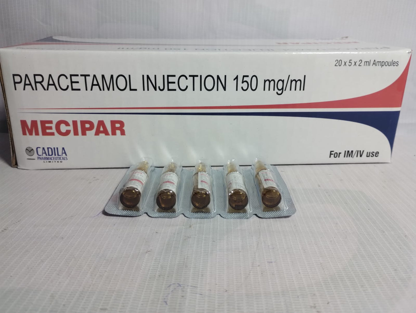 Mecipar Inj. 2 Ml ( Paracetamol Injection 150 Mg/Ml ) By Cadila