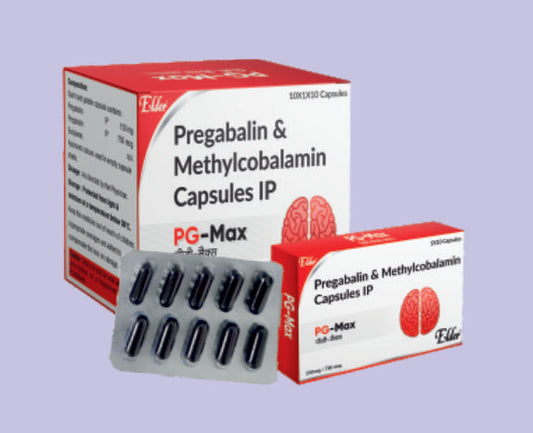 PG MAX CAPS (75/1500) 10'S ( Pregabalin 75MG, Methylcobalamin 1500mcg ) by Elder