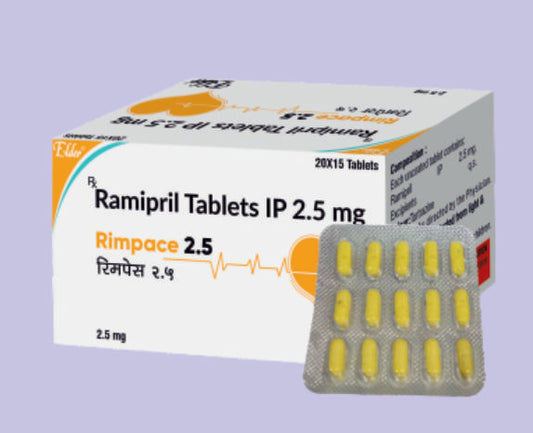 RIMPACE 2.5 TABS 15'S ( Ramipril2.5mg ) by Elder