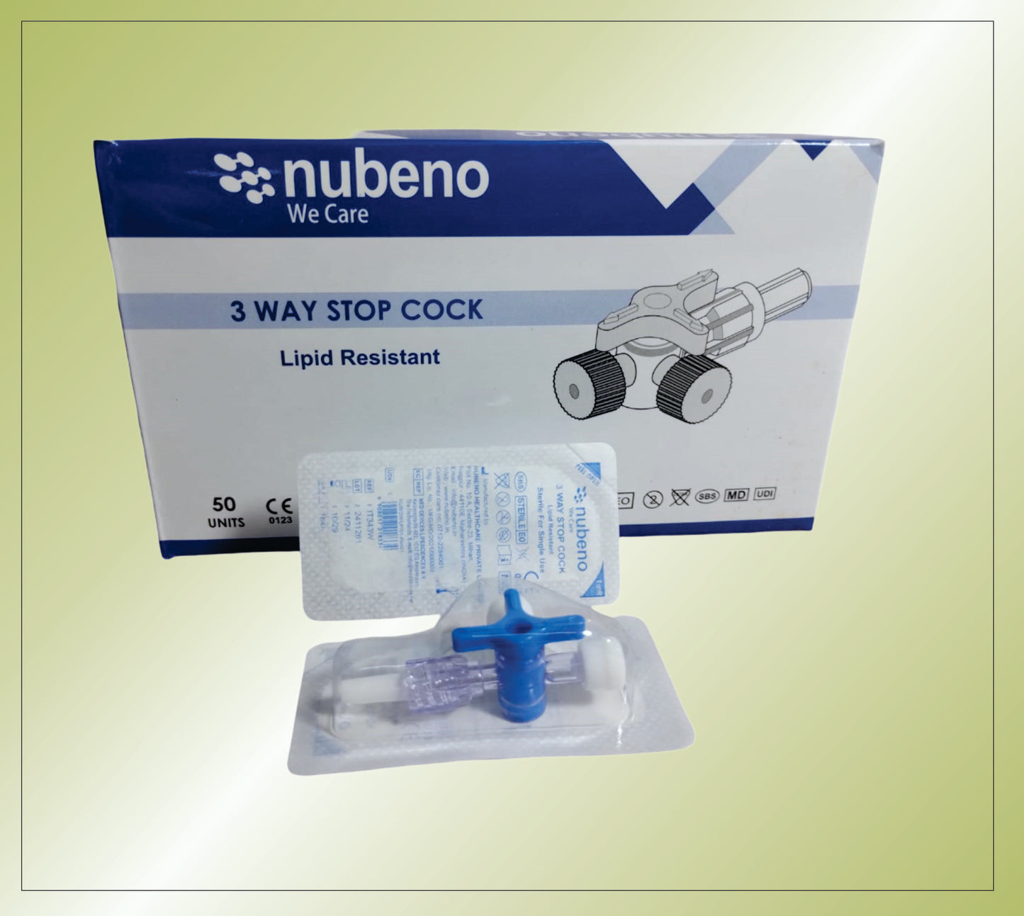 NUBENO 3 WAY STOP COCK (BLISTER PACK)  by Nubeno