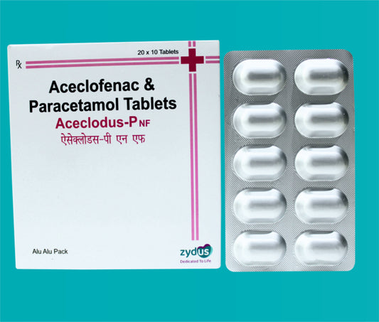 ACECLODUS P NF TAB 
(ALU-ALU) 20X10 ( Aceclofenac I.P 100mg Paracetamol I.P 325 mg ) by Zydus