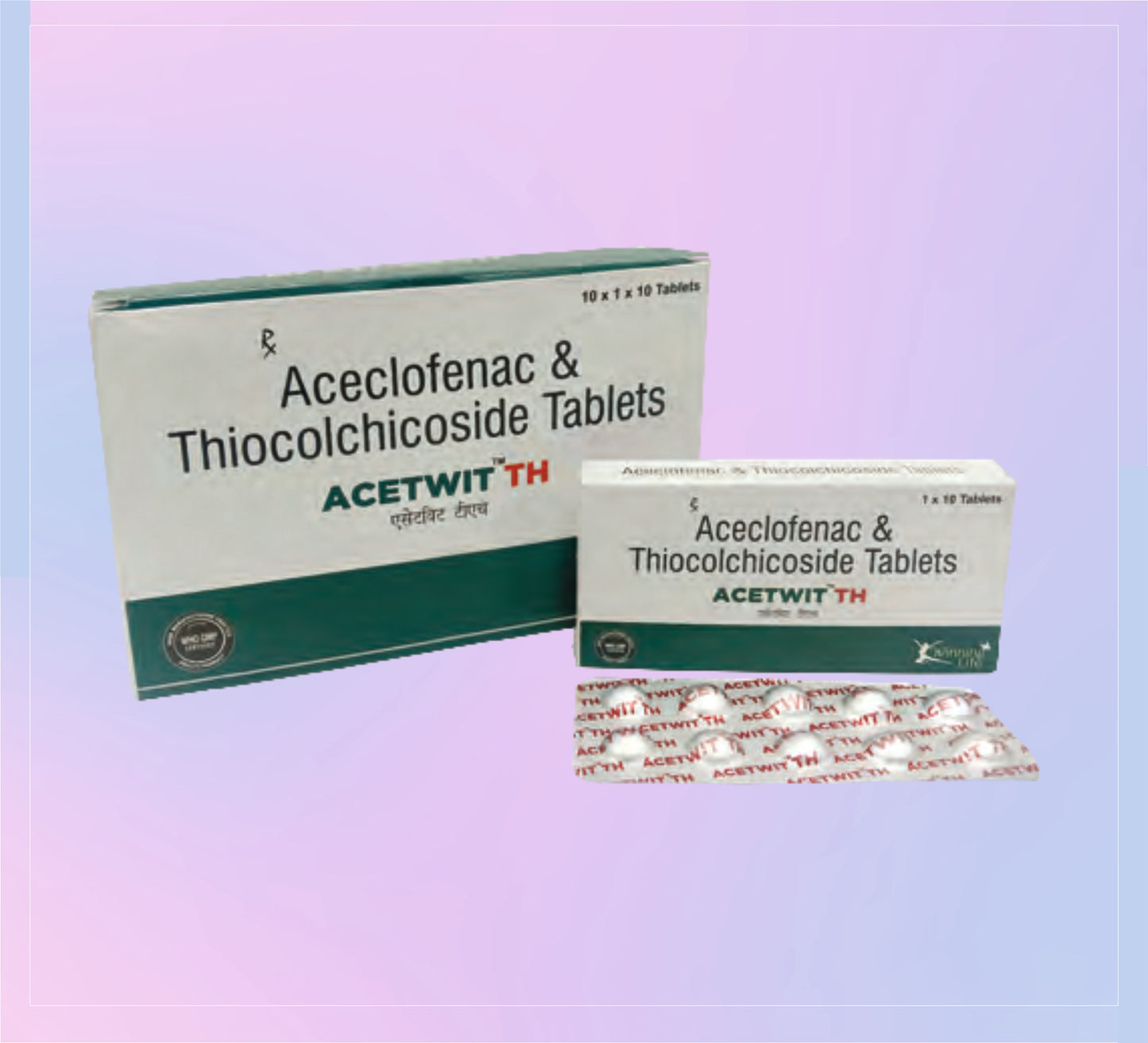 Acetwit Th Tab (Al) 10x1x10 Aceclofenac 100 Mg + Thiocolchicoside 4 Mg by Akumentis