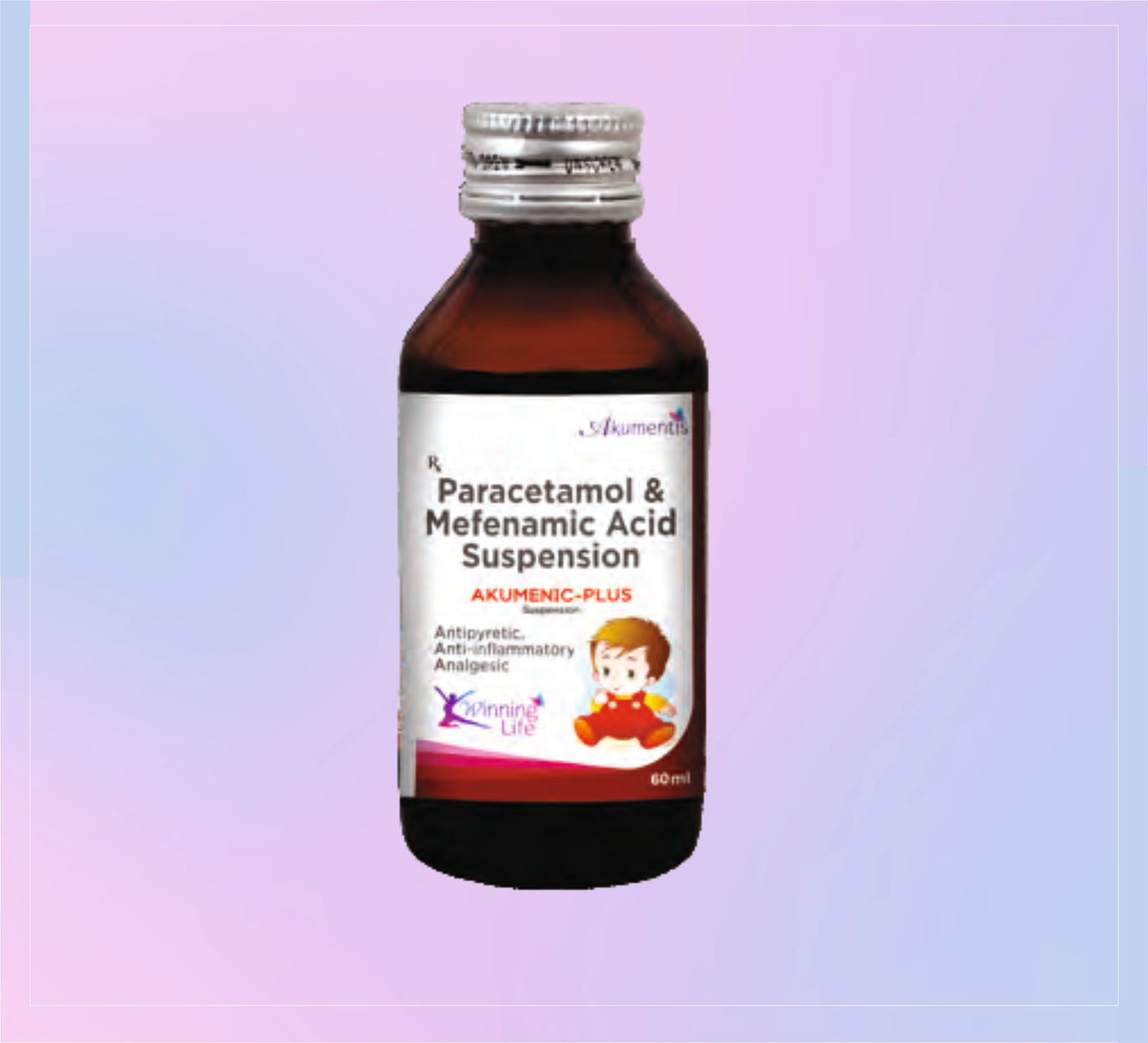Akumenic Plus Syrup 60 Ml 1X60ML Paracetamol 125 Mg + Mefenamic Acid 50 Mg by Akumentis