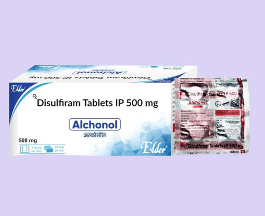 ALCHONOL  TABS 4'S ( Disulfiram 500mg ) by Elder