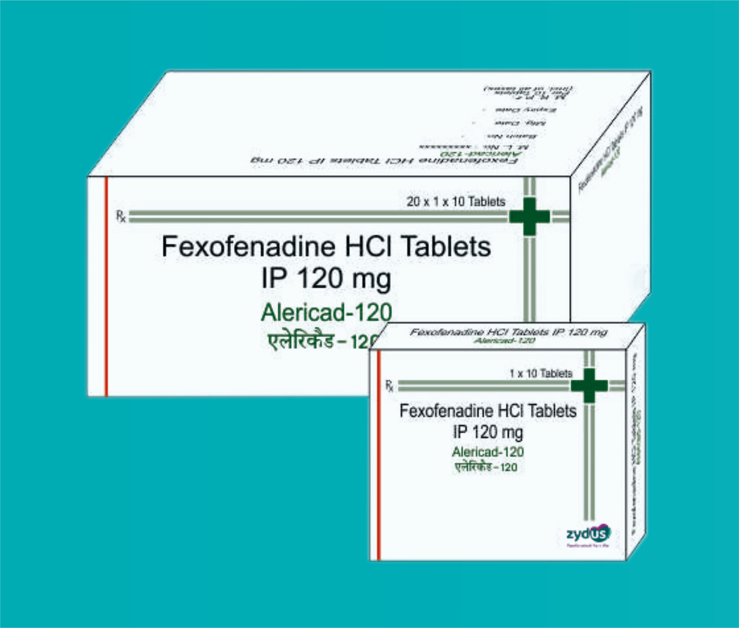 ALERICAD -120 TABS
(BLISTER PACK) 20x1x10's ( Fexofenadine Hydrochloride 120 mg ) by Zydus