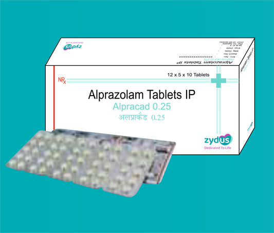 ALPRACAD 0.25 TAB 12X5X10 ( Alprazolam IP ………..0.25 mg ) by Zydus