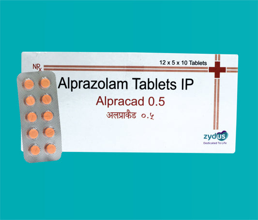 ALPRACAD 0.5 TAB 12X5X10 ( Alprazolam IP ………..0.5 mg ) by Zydus