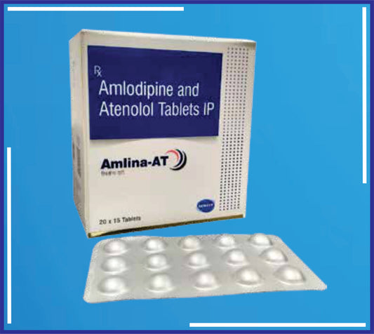 Amlina-At Tab ( Atenolol 50Mg + Amlodipine 5Mg ) pack 20x15 by Kemsyn
