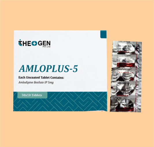 AMLOPLUS-5 (30X10) Each Uncoated Tablet Contains :  Amlodipine Besilate IP 5mg by Theon