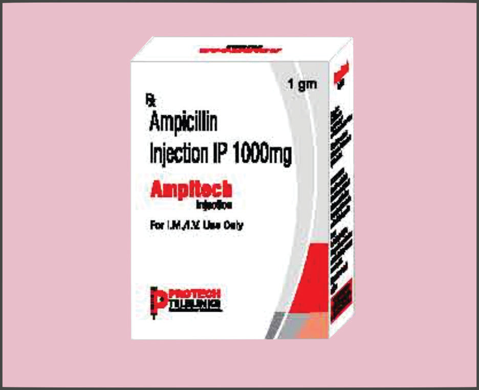 AMPITECH-1000 MG (10 ML) AMPICILLIN 1 GM by Protech