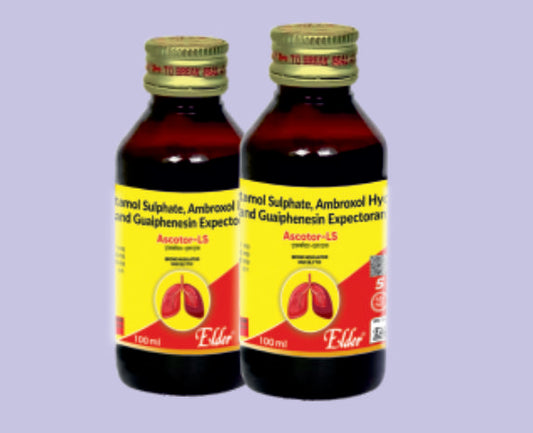 ASCOTOR LS SYP 100ML ( Levosulbutamol 1mg, Guiphenesin 50mg, Ambroxol 30mg ) by Elder
