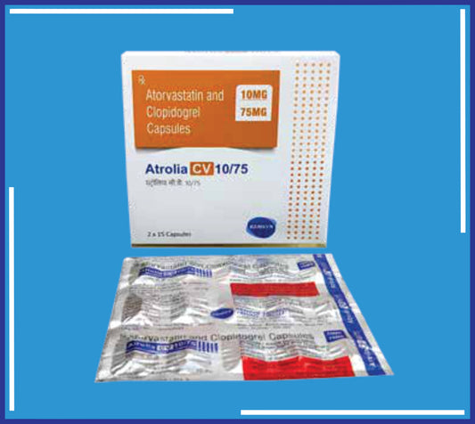 Atrolia Cv 10/75 Cap ( Atorvastatin 10Mg ( As Pellets) + Clopidogrel Bisulphate 75Mg ) pack 10x2x15 by Kemsyn