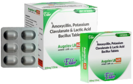 AUGCLAV LB  625 TABS (500/125/150MG) 6'S ( Amoxy 500mg,Clavaunic Acid 125mg+LB ) by Elder