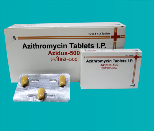AZIDUS 500 TAB 10x1x3 ( Azithromycin (anhydrous) 500 mg ) by Zydus