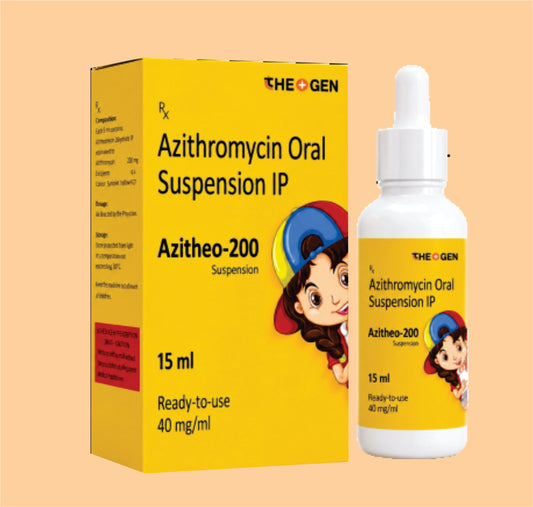 AZITHEO-200 SUSP (15ML) Each 5 ml contain:-Azithromycin 200MG  by Theon