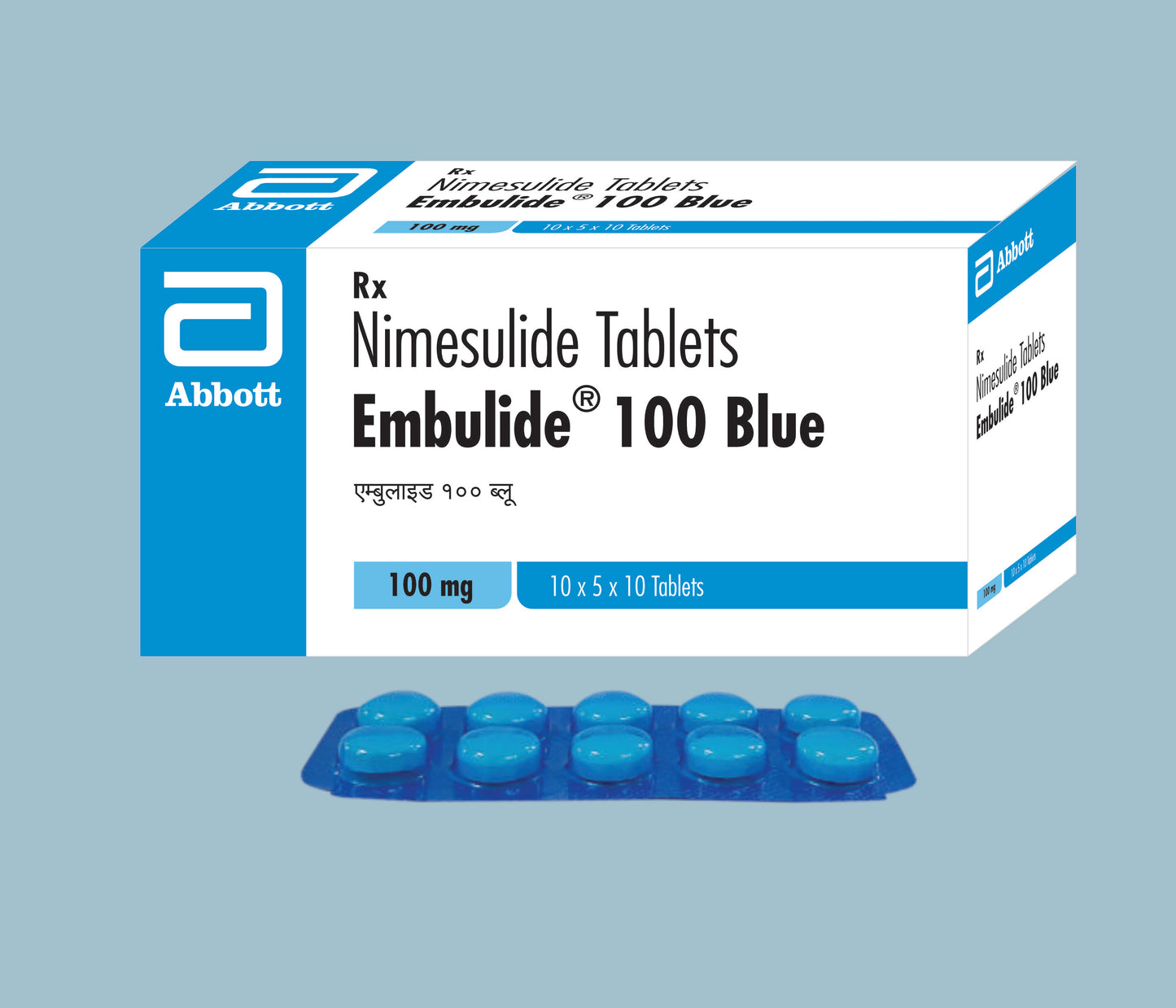 Embulide 100 (Blue) Tablets 10Tabs Nimesulide 100mg by Abbott