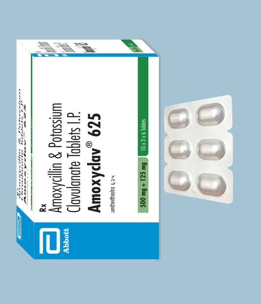 Amoxyclav 625 Tablets 6’s 6 Tabs Amoxycillin 500mg & Potassium Clavulanate 125mg by Abbott