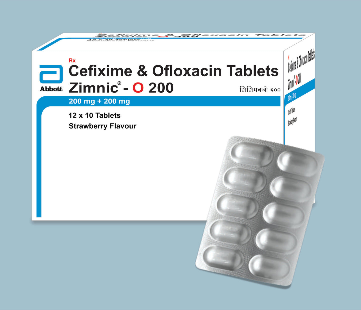 Zimnic O 200 Tablets 10Tabs Cefixime 200mg & Ofloxacin 200mg by Abbott