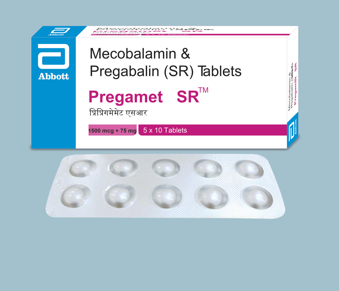 Pregamet SR Tablets 10Tabs Mecobalamin 1500mcg & Pregabalin 75mg by Abbott