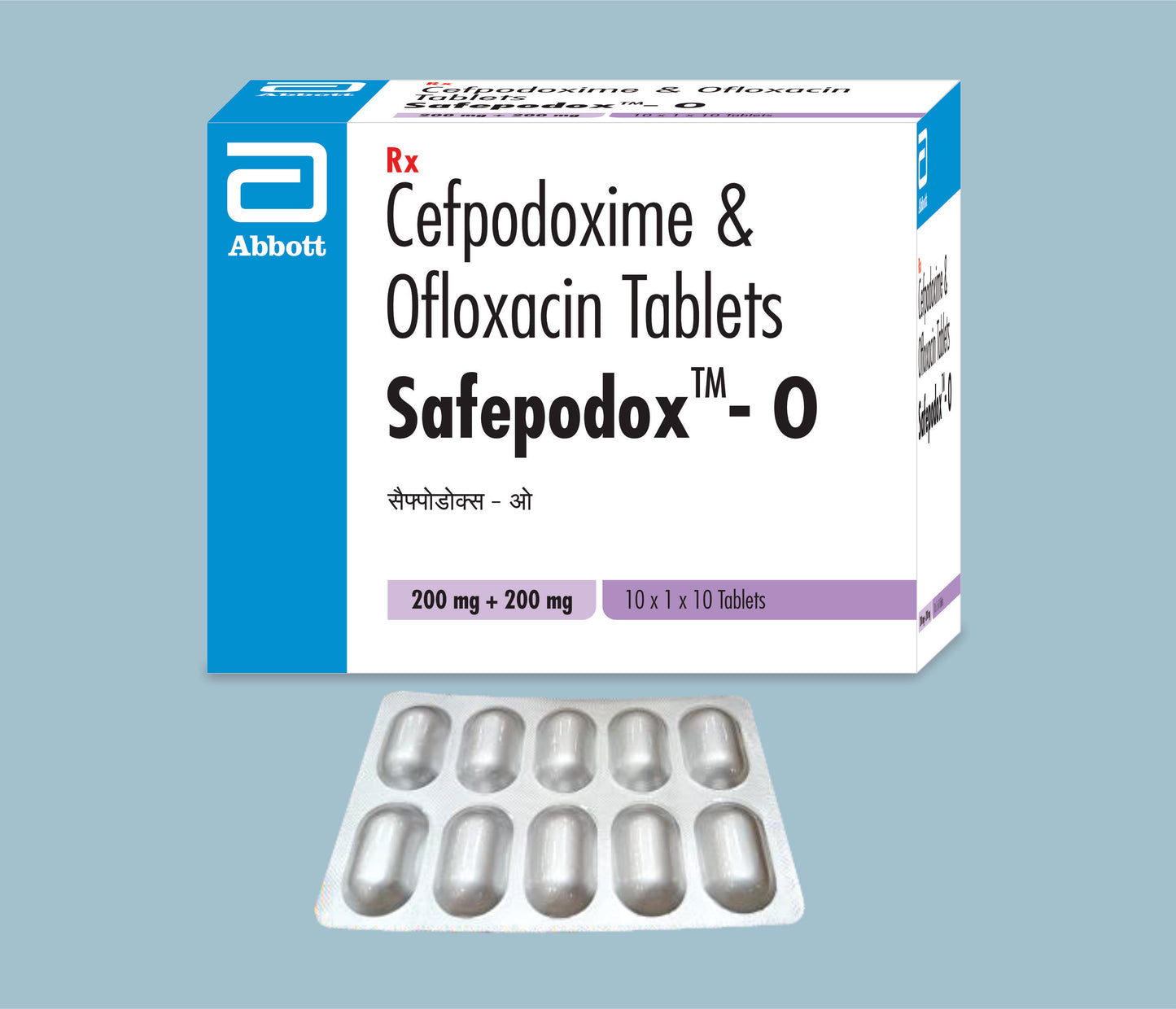 Safepodox-O Tablets 10Tabs Cefpodoxime 200mg & Ofloxacin 200mg by Abbott