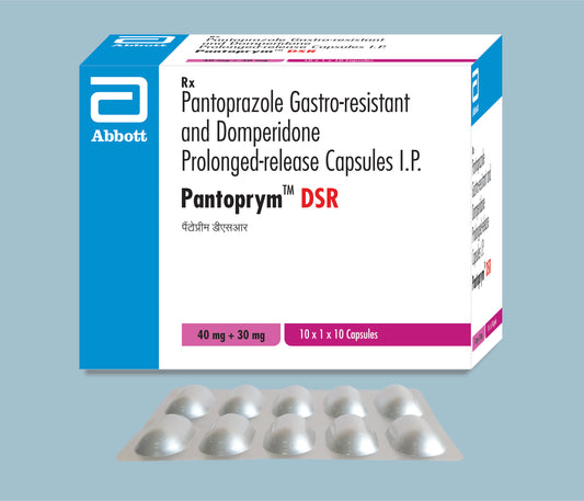 Pantoprym DSR Capsules (27x10x10's) Pantoprazole 40mg & Domperidone 30mg by Abbott