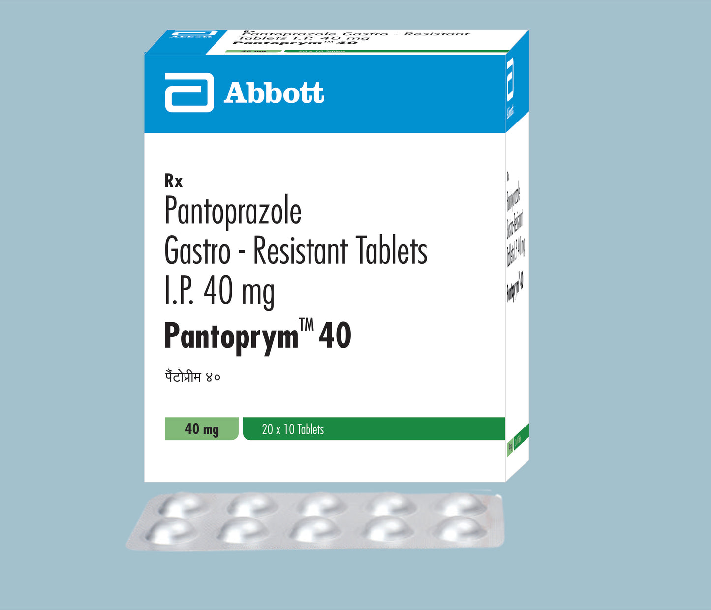 Pantoprym 40 Tablets 10Tabs Pantoprazole Gastro Resistant 40mg by Abbott
