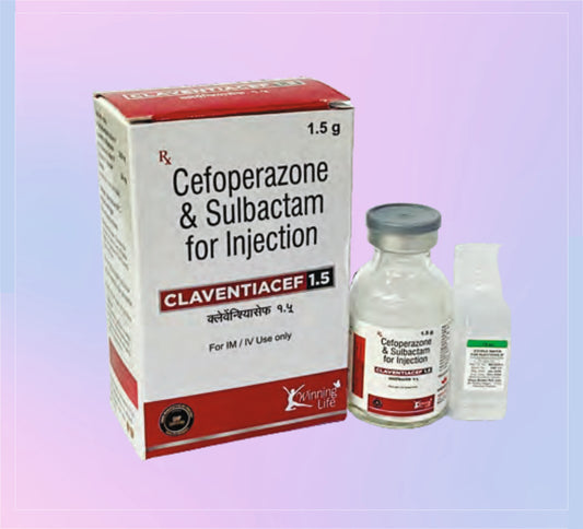CLAVENTIACEF INJECTION 1.5 GM (1X1.5 GM) Cefoperazone 1000 Mg + Sulbactam 500 Mg by Akumentis