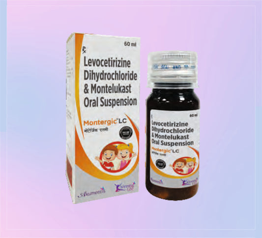 MONTERGIC LC SYRUP 60ML (1X60ML) Levocetirizine Dihydrochloride 2.5 Mg + Montelukast 4 Mg by Akumentis
