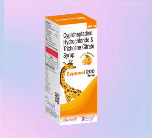 CYPOWEL 200 ML SYRUP (ORANGE) (1X200 ML) Cyproheptadine Hydrochloride 2 Mg + Tricholine Citrate 275 Mg by Akumentis