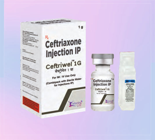 CEFTRIWEL 1GM INJ (WFI) (1X10ML) Ceftriaxone 1 G by Akumentis
