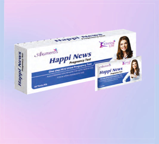 HAPPI NEWS (1X 50 KIT) Hcg Pregnancy Test Kit by Akumentis