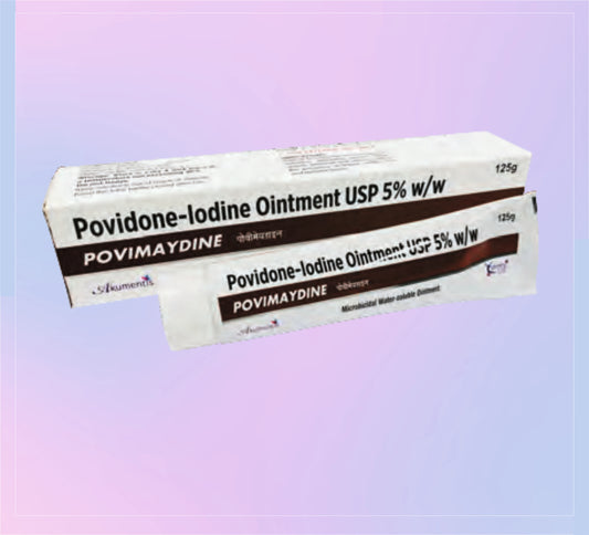 POVIMAYDINE OINTMENT 125GM (1X125GM) Povidone Iodine 5% W/W by Akumentis