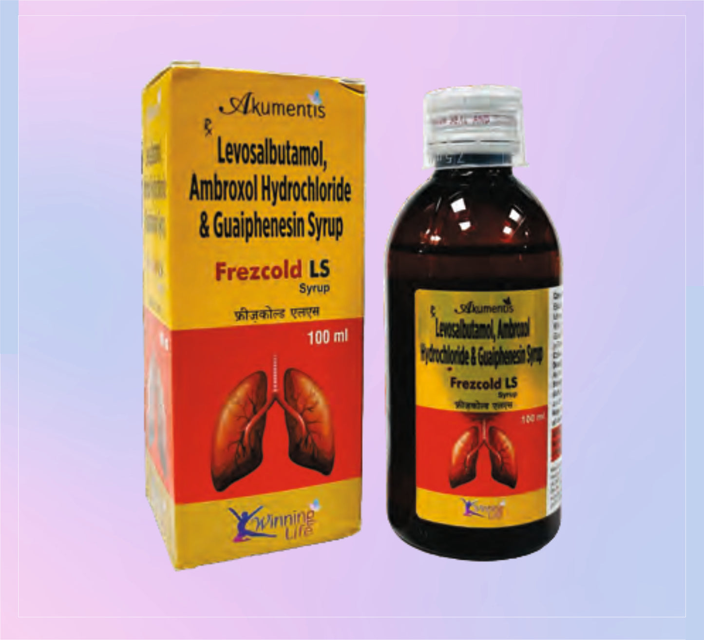 FREZCOLD-LS SYRUP 100ML (1X100ML) Ambroxol Hydrochloride 30 Mg + Levosalbutamol 1 Mg + Guaiphenesin 50 Mg by Akumentis