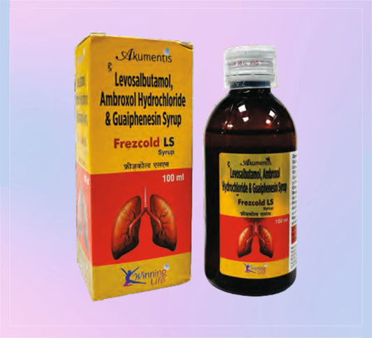 FREZCOLD-LS SYRUP 100ML (1X100ML) Ambroxol Hydrochloride 30 Mg + Levosalbutamol 1 Mg + Guaiphenesin 50 Mg by Akumentis