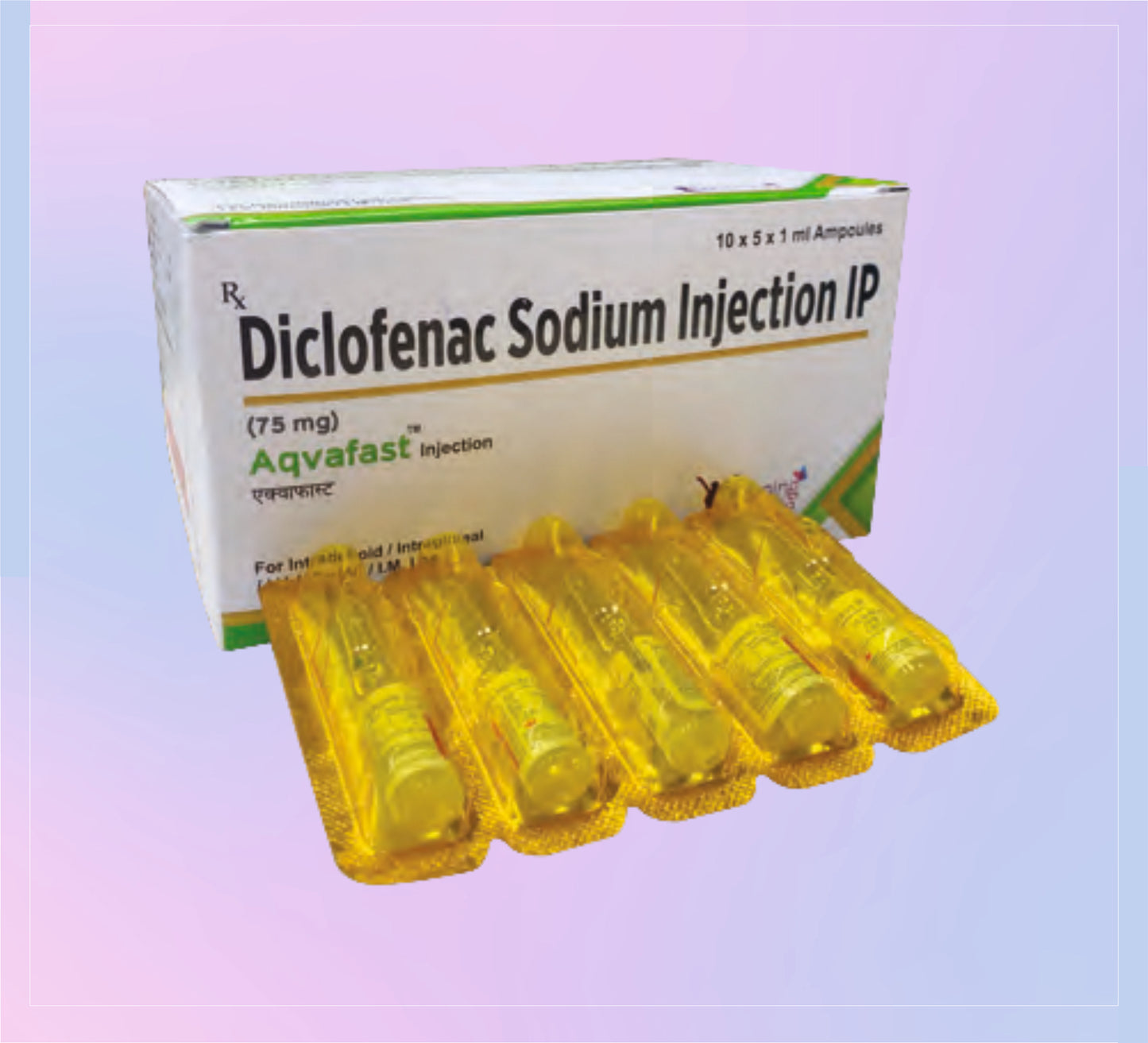 AQVAFAST 1ML INJ (10X5X1ML) Diclofenac Sodium 75 Mg (Per Ml) by Akumentis