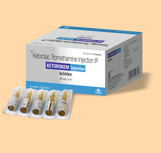 Ketorokem Inj (1Ml) 1mlKetorolac Tromethamine 30 Mg /Ml by Alkem