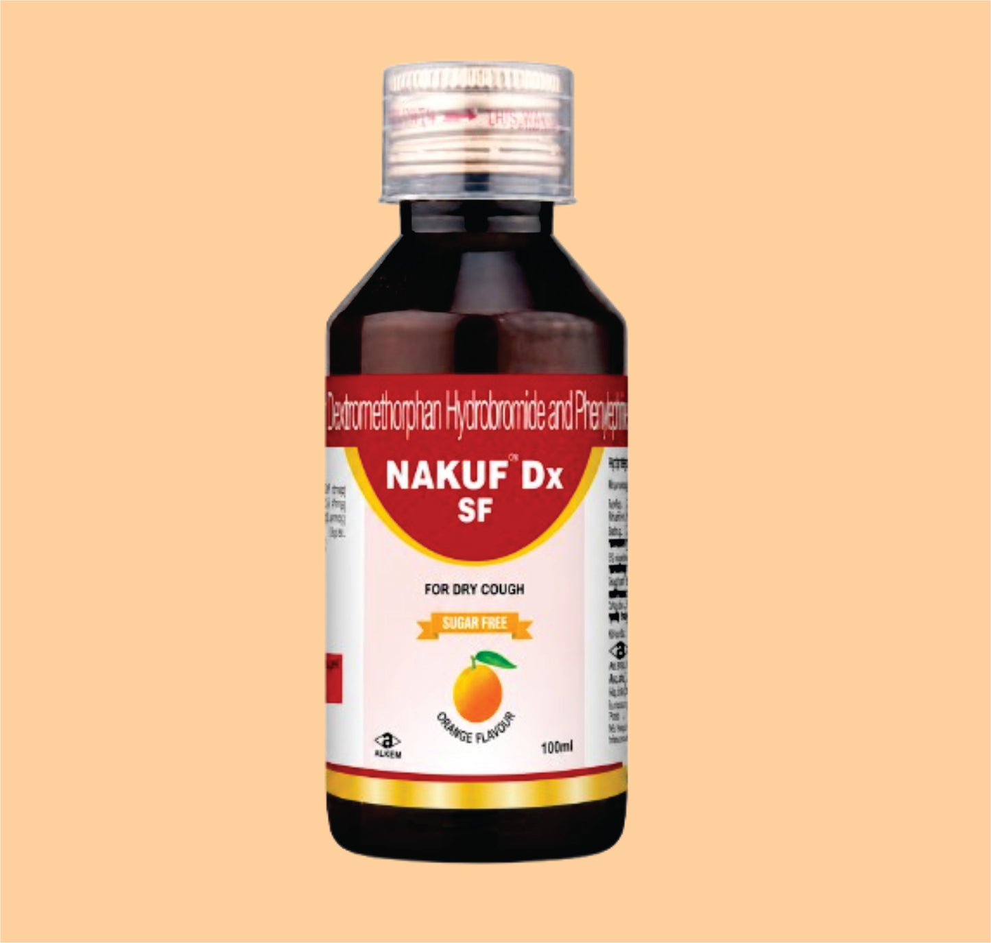 NAKUF DX (100ML) (100 ml) Chlorpheniramine Maleate 2 mg + Dextromethorphan Hydrobromide 15 mg + Phenylephrine Hydrochloride 5 mg by Alkem