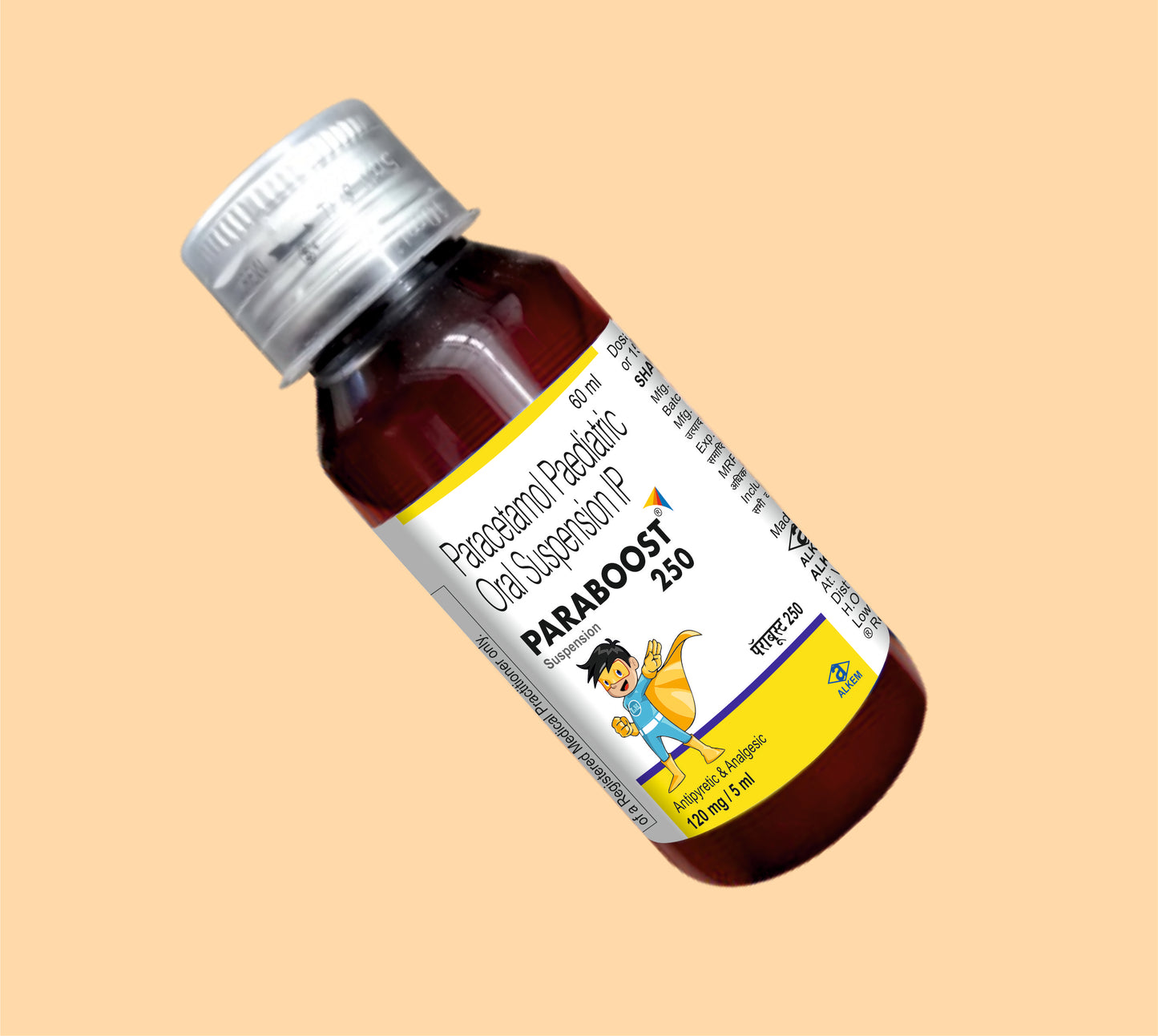 Paraboost 250 Suspension (60Ml) 60 MLParacetamol 250 Mg / 5 Ml by Alkem